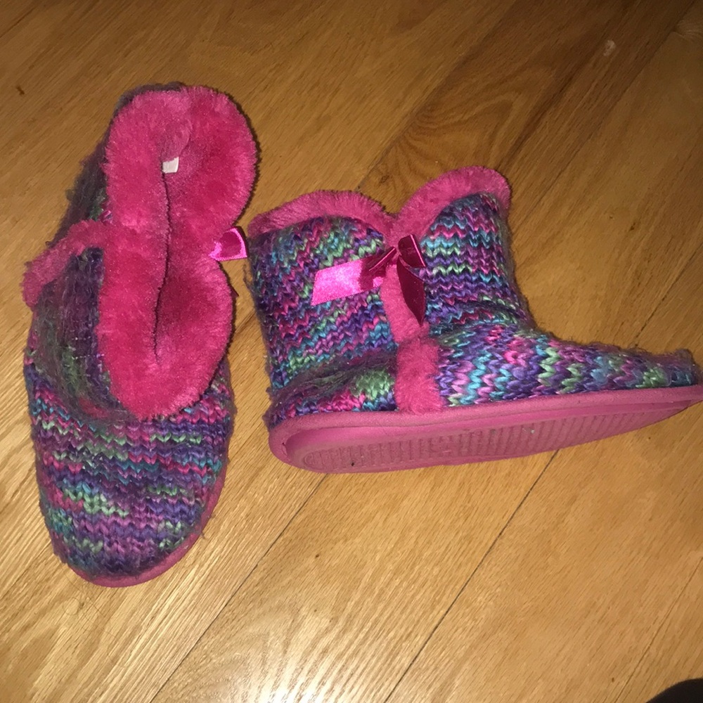 Fuzzy slippers.